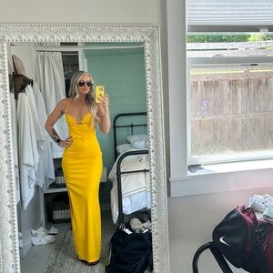 Lulus yellow cutout maxi dress